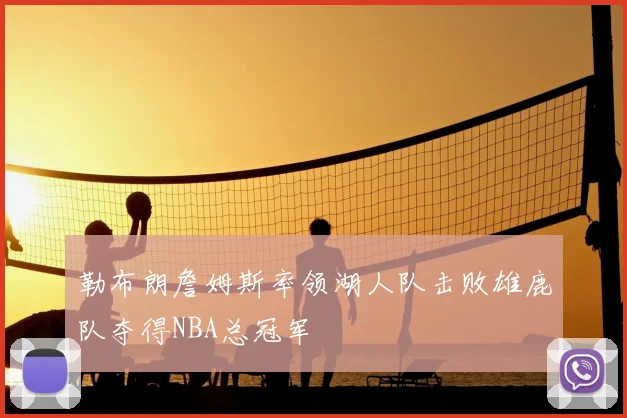 勒布朗詹姆斯率领湖人队击败雄鹿队夺得NBA总冠军